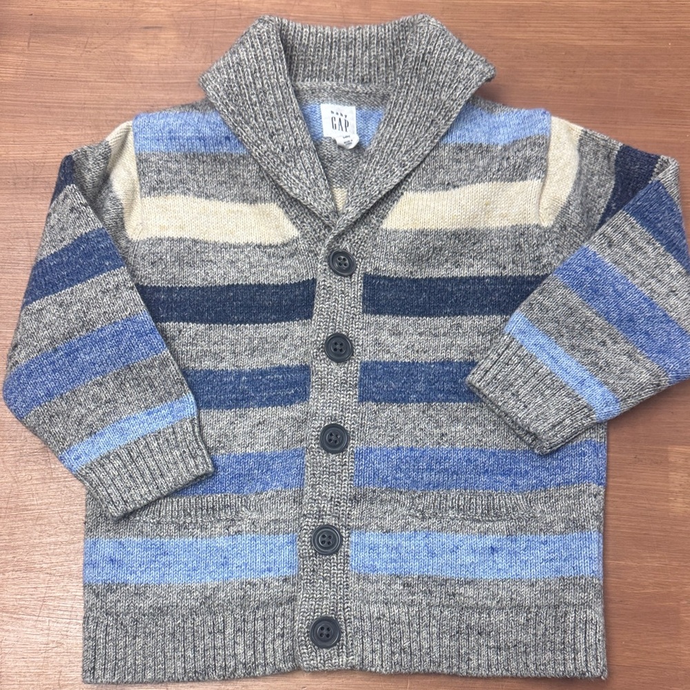 Baby GAP Multicolor Striped Shawl Collar Cardigan